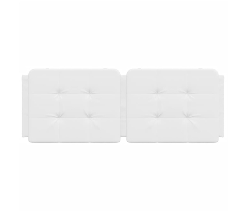 Cabecero de cama acolchado cuero sintético blanco 120 cm