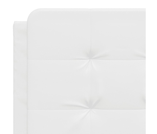 Cabecero de cama acolchado cuero sintético blanco 120 cm