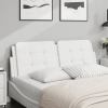 Cabecero de cama acolchado cuero sintético blanco 120 cm