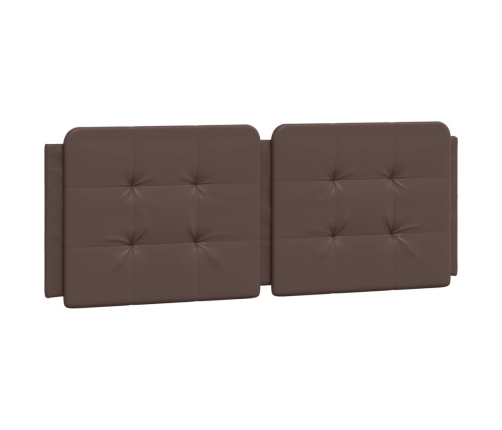 Cabecero de cama acolchado cuero sintético marrón 120 cm