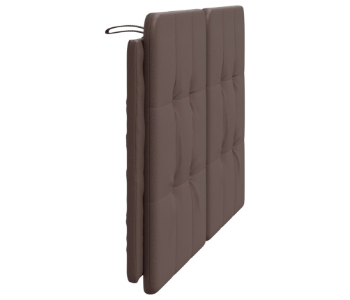 Cabecero de cama acolchado cuero sintético marrón 120 cm