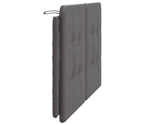 Cabecero de cama acolchado cuero sintético gris 120 cm