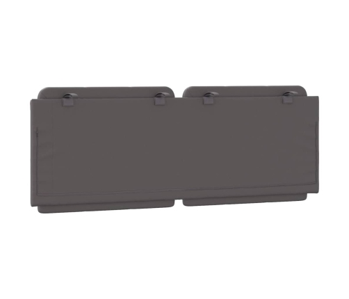 Cabecero de cama acolchado cuero sintético gris 120 cm