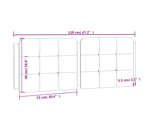 Cabecero de cama acolchado cuero sintético capuchino 120 cm