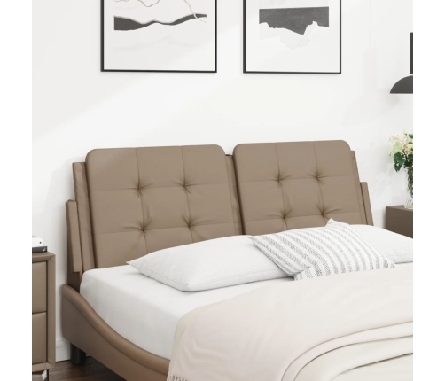 Cabecero de cama acolchado cuero sintético capuchino 120 cm