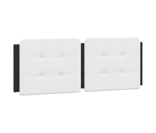 Cabecero de cama acolchado cuero sintético blanco negro 120 cm