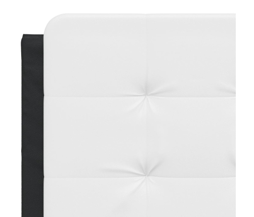 Cabecero de cama acolchado cuero sintético blanco negro 120 cm