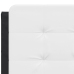 Cabecero de cama acolchado cuero sintético blanco negro 120 cm