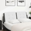 Cabecero de cama acolchado cuero sintético blanco negro 120 cm