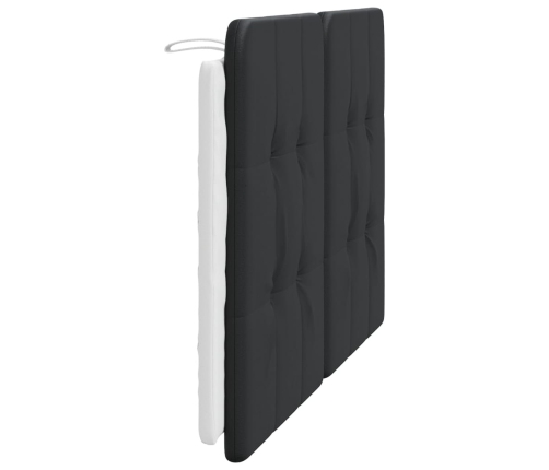 Cabecero de cama acolchado cuero sintético negro blanco 120 cm