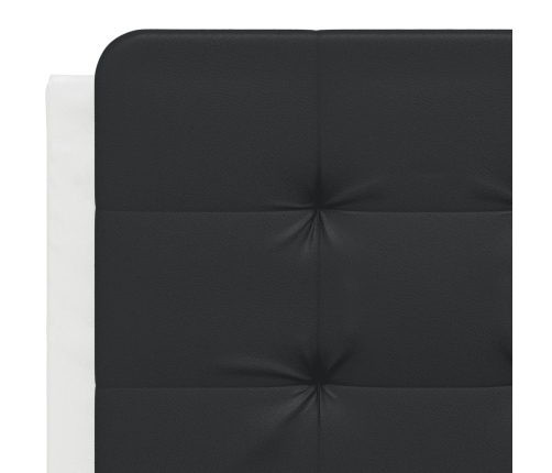 Cabecero de cama acolchado cuero sintético negro blanco 120 cm