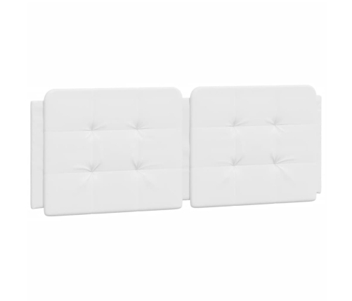 Cabecero de cama acolchado cuero sintético blanco 140 cm