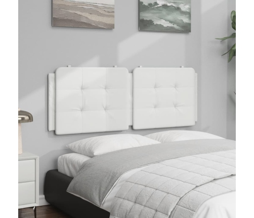 Cabecero de cama acolchado cuero sintético blanco 140 cm