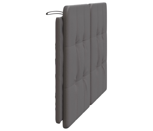 Cabecero de cama acolchado cuero sintético gris 140 cm