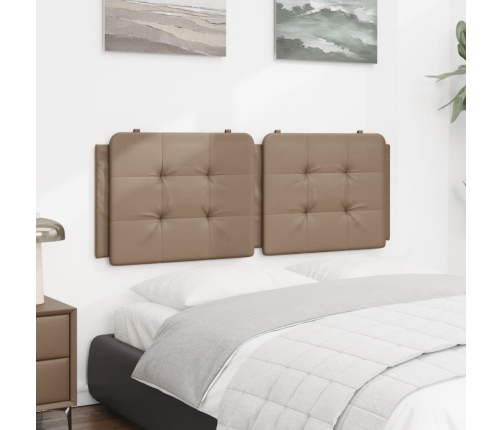 Cabecero de cama acolchado cuero sintético capuchino 140 cm