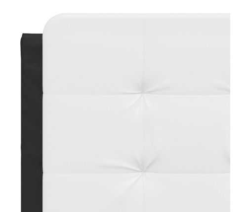 Cabecero de cama acolchado cuero sintético blanco negro 140 cm