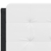 Cabecero de cama acolchado cuero sintético blanco negro 140 cm