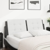 Cabecero de cama acolchado cuero sintético blanco negro 140 cm