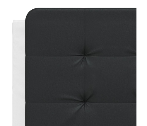 Cabecero de cama acolchado cuero sintético negro blanco 140 cm