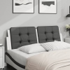 vidaXL Cabecero de cama acolchado cuero sintético negro blanco 140 cm