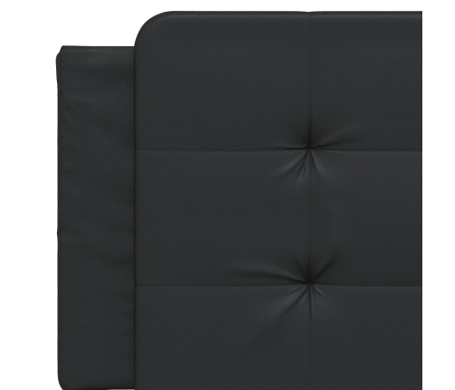 Cabecero de cama acolchado cuero sintético negro 160 cm