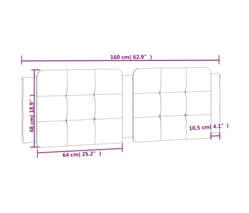 Cabecero de cama acolchado cuero sintético negro 160 cm