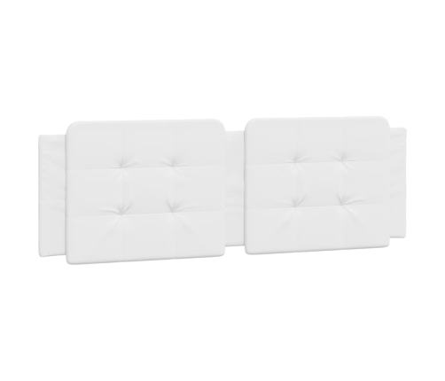 Cabecero de cama acolchado cuero sintético blanco 160 cm