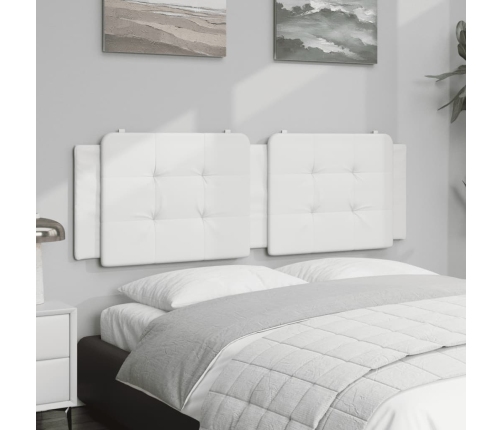 Cabecero de cama acolchado cuero sintético blanco 160 cm