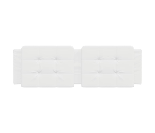 Cabecero de cama acolchado cuero sintético blanco 160 cm