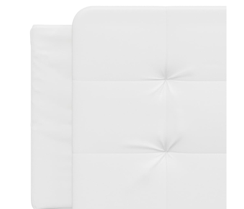 Cabecero de cama acolchado cuero sintético blanco 160 cm