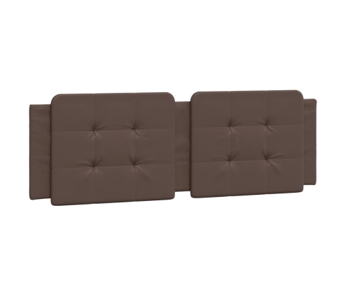 Cabecero de cama acolchado cuero sintético marrón 160 cm