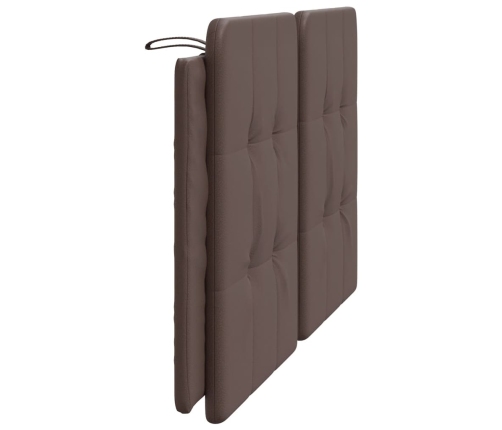 Cabecero de cama acolchado cuero sintético marrón 160 cm