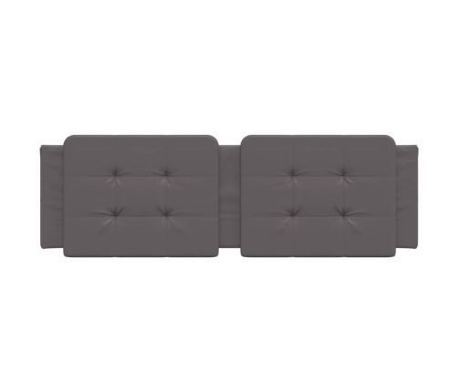 Cabecero de cama acolchado cuero sintético gris 160 cm