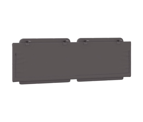 Cabecero de cama acolchado cuero sintético gris 160 cm