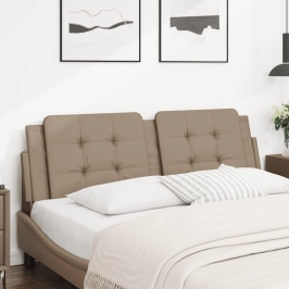 Cabecero de cama acolchado cuero sintético capuchino 160 cm