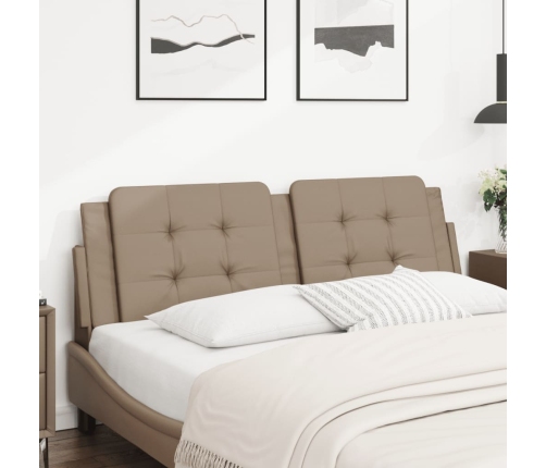 Cabecero de cama acolchado cuero sintético capuchino 160 cm