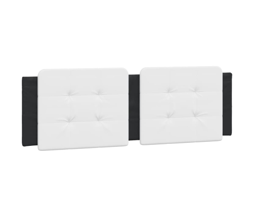 vidaXL Cabecero de cama acolchado cuero sintético blanco negro 160 cm