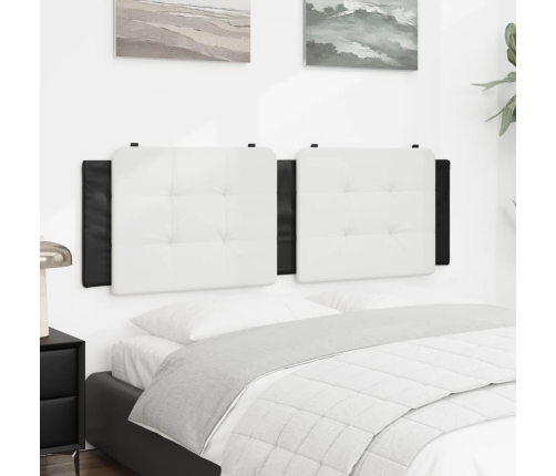 vidaXL Cabecero de cama acolchado cuero sintético blanco negro 160 cm