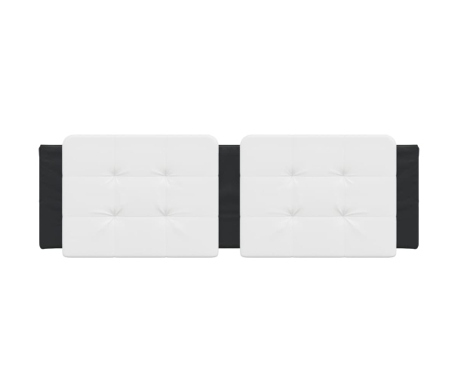 vidaXL Cabecero de cama acolchado cuero sintético blanco negro 160 cm