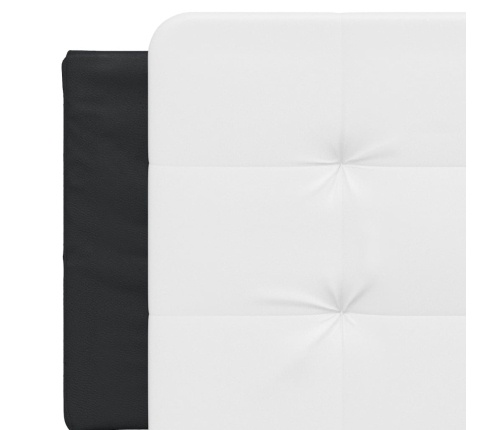 vidaXL Cabecero de cama acolchado cuero sintético blanco negro 160 cm