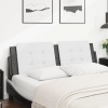 vidaXL Cabecero de cama acolchado cuero sintético blanco negro 160 cm