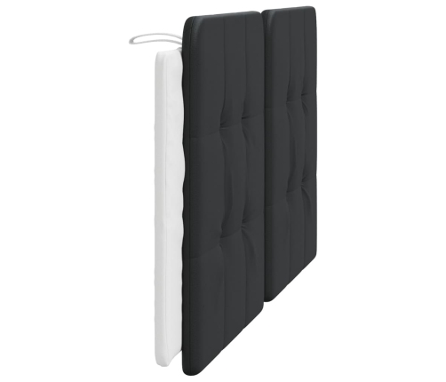 Cabecero de cama acolchado cuero sintético negro blanco 160 cm