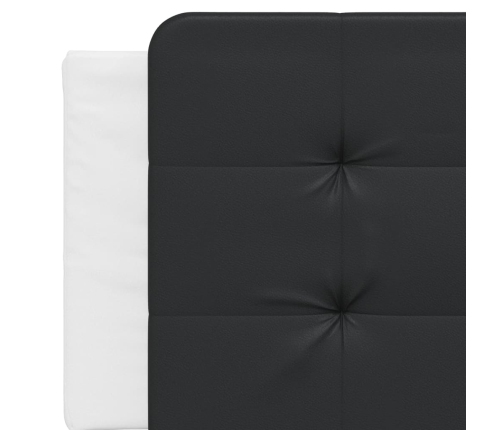 Cabecero de cama acolchado cuero sintético negro blanco 160 cm