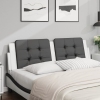 Cabecero de cama acolchado cuero sintético negro blanco 160 cm