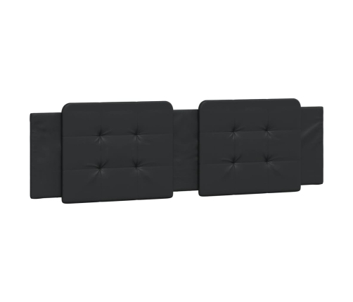 Cabecero de cama acolchado cuero sintético negro 180 cm