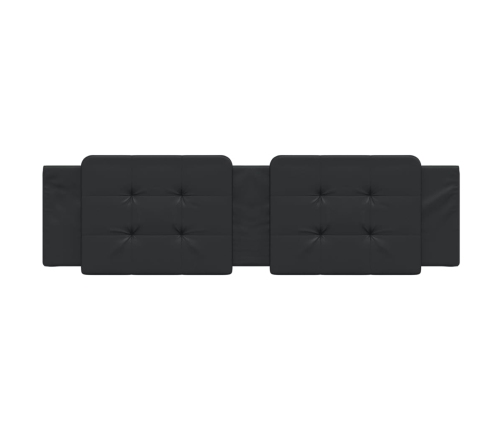 vidaXL Cabecero de cama acolchado cuero sintético negro 180 cm