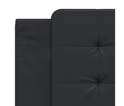 Cabecero de cama acolchado cuero sintético negro 180 cm