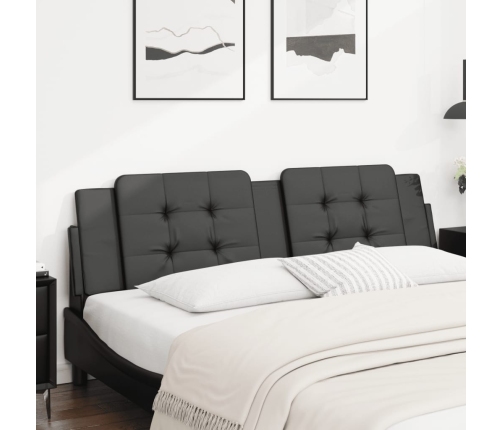 vidaXL Cabecero de cama acolchado cuero sintético negro 180 cm