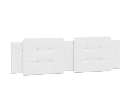 Cabecero de cama acolchado cuero sintético blanco 180 cm