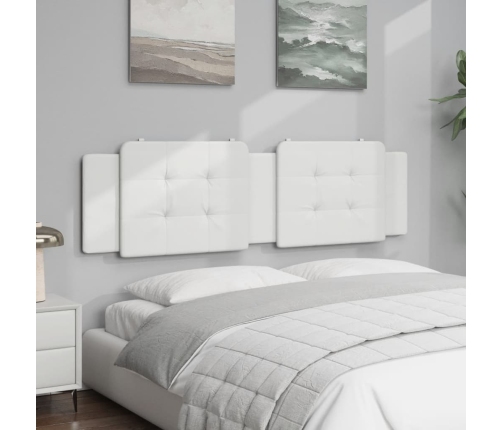 Cabecero de cama acolchado cuero sintético blanco 180 cm